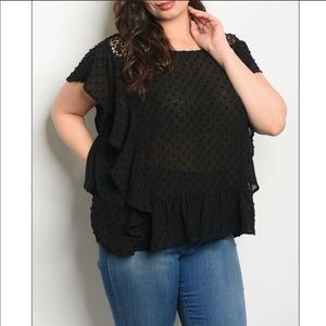 Black Ruffle Top